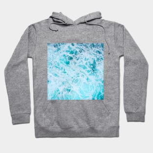 SCENERY 01 - Blue Ocean Wave White Ripple Hoodie